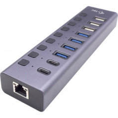 I-tec įkrovimo šakotuvas 9 prievadų LAN / USB 3.0 / usb-c maitinimo adapteris 60 W