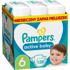 Pampers diapers ab size 6, 13-18kg, 128 pcs