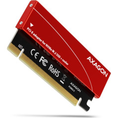 Axagon Pcem2-s internal adapter pcie x16, 1x m.2 nvme m-key slot aluminum cover