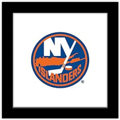 Trends International Gallery Pops NHL New York Islanders — galvenais logotips Marka sienas plakāts 12 x 12 collu melnā rāmja versija