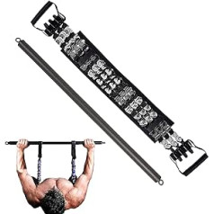 Sfeexun Bench Press Band Fitnesa pretestības siksnas Stieņa Pilates stieņu komplekts Push Up siksnas ar stieni roku paplašinātāja apmācībai Mājas vingrošana Krūšu veidotājs (36 kg / 48 kg / 69 kg / 90 kg)