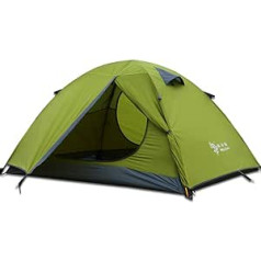 3-4 Seasons 2.3 Person Lightweight Windproof Camping Tent Awning Family Tent Two Doors Double Layer with Aluminum Poles for Outdoor Camping Family Beach Hunting Hiking Travel