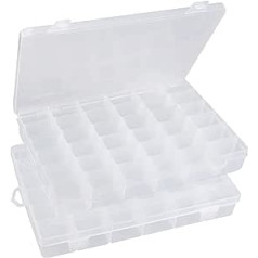 Beoccudo Tackle Box Fishing 3600 Tackle Box Organizer Pack of 2 Caurspīdīgas makšķerēšanas kastes krelles Organizator Box Plastmasas organizatora piederumu uzglabāšanas kastes ar sadalītājiem