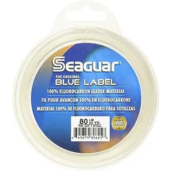 Seaguar Blue Label Fluorocarbon makšķerēšanas auklas līderis Neticami triecienizturība un nodilumizturība, ātri grimstoša dubultā struktūra, kas nodrošina izturību un maigumu