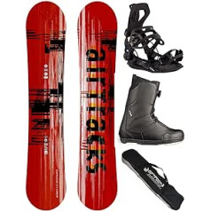 AIRTRACKS Snovborda komplekts Dēlis Linear Camber Extra Wide + Snowboard Binding Master + Snovborda zābaki + Sb soma / 155 159 165 168 171 cm