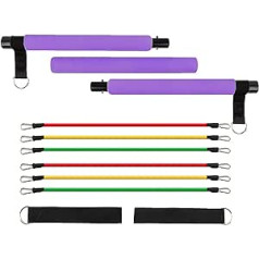 ENMESI Einstellbare Pilates Stick abnehmbare Ausrüstung leicht tragbar Home Workout Gym Bar Kit für Männer oder Frauen,Purple