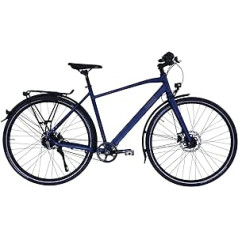 HAWK Trekking Gent Super Deluxe vīriešu velosipēds, 58 cm rāmja augstums, pārgājienu velosipēds ar Gates siksnas piedziņu un Shimano 8 ātrumu rumbas pārnesumu, Allrounder