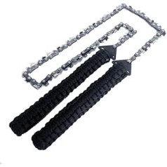 Wire Saw 51 Inch Stainless Steel Wire Saw, 1 Pack, Folding Rope Chain Saw, Tool for Wood, Camping, Hiking, Hunting (Colour: Black)