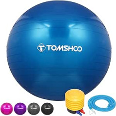 TOMSHOO Anti-Burst Yoga Ball verdickt Stabilität Balance Ball Pilates Barre körperliche Fitness Gymnastikball 45CM / 55CM / 65CM / 75CM Geschenk Luftpumpe