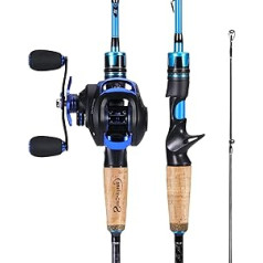 Sougayilang Casting makšķere un spole Combo 6ft 7ft MH makšķere ar Baitcasting Reel Combo 2 Piece Baitcaster Combo