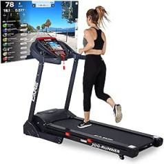 Care Fitness - Linked Treadmill Jog Runner - Electric Treadmill Tilting and Foldable - Maximum Speed 18 km/h - 18 Inclination Levels - 25 Training Programmes - Compatible with Kinomap App