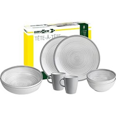 Brunner 0830143N.C4X Camping Crockery Set for 2 People Tête-À-Tête Bellagio 8-Piece