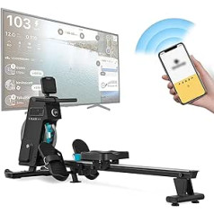 Bluefin Fitness Blade Air Rowing Machine | Suderinamas su Kinomap | Namų sporto salės irklavimo mašinos | Sulankstomas, kad būtų patogu laikyti | LCD skaitmeninė konsolė | Programėlė išmaniajam telefonui | Sulankstoma namų sporto salė