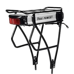 YOSE POWER Pedelec akumulators 36 V E-velosipēda akumulators 250 W / 350 W / 500 W ar Pannier Rack 26–28 collu disku bremžu V veida bremžu aizmugurējam velosipēdam Mifa, Aldi, Prophete, Rex