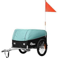 SAMAX Transport Trailer Bicycle Trailer Load Trailer Bicycle Trailer Hand Trolley with Plastic Tray for 40 kg / 120 Litres Turquoise Colour Edition