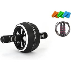 ABS roller / abdominal roller without rebound incl. 1 x non-slip mat, 1 x skipping rope and 1 x stretching stripe