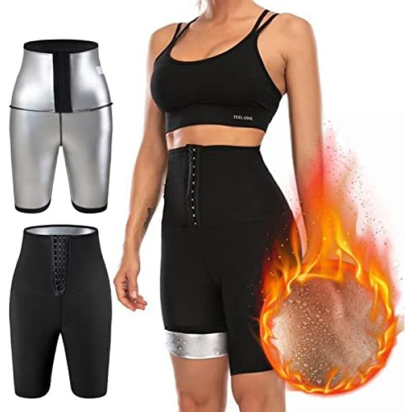Hovershoes Sauna Sweat Pants Women High Waist Compression Slimming Thermal Leggings Workout Body Shaper Sauna Suit Waist Trainer T-Shirt