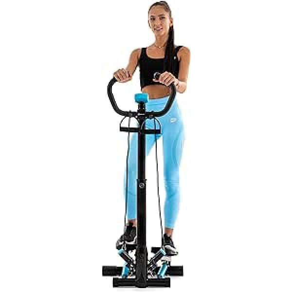 Hop-Sport Swing Side Stepper HS-055S ar regulējamu rokturi treniņu siksnām Dators ar regulējamu pakāpiena augstumu