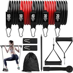 ENMESI Lightweight Pilates Kit for Gym, Portable Fitness Equipment, Resistance Exercise Bar, Full Body Stretching, Removable with Foot Strap