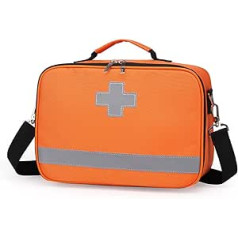Medicīniskā soma Tukša pirmās palīdzības soma Ūdensizturīga daudzfunkcionāla medicīniskā soma Pārnēsājama glābšanas soma slāņveida avārijas pirmās palīdzības kaste ceļojumiem brīvā dabā (oranža)