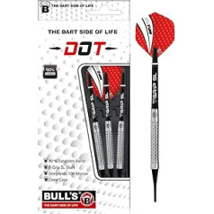 Dot Soft Dart, different grip zones and notches make this premium dartset made from 90% tungsten tungsten individual, ideal for finding and optimising your casting style.
