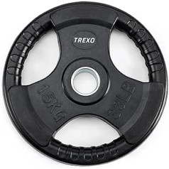 TREXO slodzes disks ar rokturiem ar čuguna pārklājumu stieņiem Izturīgs ergonomisks disks fitnesa spēka treniņš Crossfit