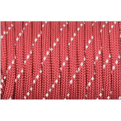 550 atstarojoša izpletņa trose, virves telts virve MIL SPEC TYPE III 7 virve pārgājienu kempingam (krāsa: vīna sarkana atstarojoša, garums (m): 100 pēdas)