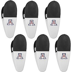 Siskiyou Sports NCAA Arizonas Wildcats mikroshēmu saspraudes magnēti, iepakojumā 6, balts, viens izmērs