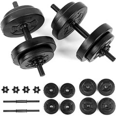 Phoenix Fitness hanteles svara komplekts - 15 kg Regulējams hanteles komplekts vīriešiem un sievietēm - Svari vingrinājumiem, muskuļu un spēka treniņiem mājās un sporta zālē - Svars: līdz 15 kg