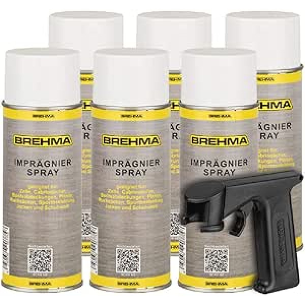 BREHMA 6 x waterproofing spray including handle, waterproofing, textiles, tents, convertible roofs, awnings, water and dirt repellent