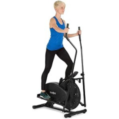 Capital Sports Orbifit Cross Trainer Cross Stepper ar regulējamu augstumu stūri, tērauda rāmja elipsveida trenažieris, gaisa pretestība, mīksti rokturi, neslīdoši pedāļi, maks. 100 kg, Klavieres Melnas