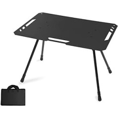 KOCAN Folding Camping Table, Aluminium Picnic Table, Portable Tracticals Table, Lightweight and Height Adjustable, with Carry Bag for Outdoor Camping, Picnic, Fishing, BBQ