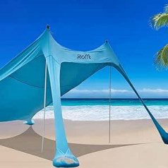 ROFFT Pop Up Beach Tent and Beach Canopy Sun Protection UPF 50+ with Sand Shovel, Ground Pegs and 2 Aluminium Poles, Beach Protection, Pop Up Shadow, Beach Tent, Beach Canopy, Tent