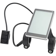 LCD displejs elektriskajiem velosipēdiem, 24 V 36 V 48 V 60 V Ebike LCD displeja vadības panelis, daudzinformācijas displejs, ūdensnecaurlaidīgs LCD displeja mērītājs elektrisko velosipēdu elektriskā velosipēda modifikācijas piederumiem