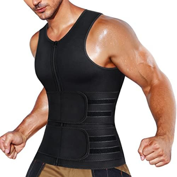 Junlan Tank Top novājēšanu vīriešu neoprēna galvas saite Vēdera veste Sauna sviedru treniņam Body Shaper karstā termiskā novājēšana fitnesa svīšana