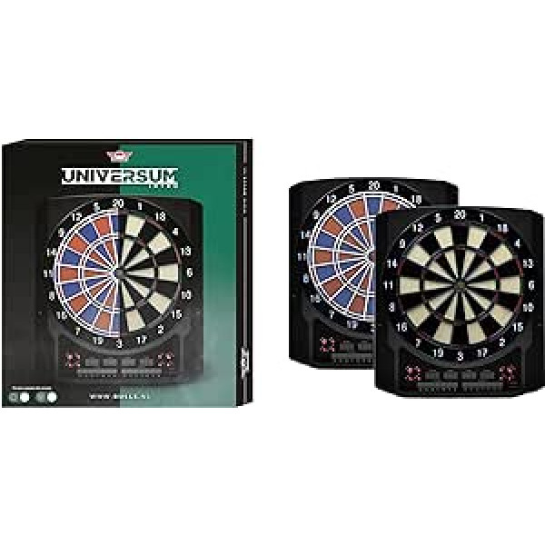 Bull's NL Dart Machine Universe ievads elektroniskā šautriņu dēļa Softtip dēļa elektroniskā šautriņu dēļa skaņas efekts ar 6 šautriņām un 36 dažādām spēlēm (melnā/baltā krāsā)