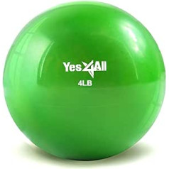 Yes4All Pilates Ball svērta tonizējoša bumba, kas pildīta ar dabīgām smiltīm (Diamond Grip/Smooth) 11,5 cm - 20 cm Mīksta svērta ārstnieciskā bumba Pilates, jogai un fitnesam, ideāli piemērota līdzsvaram