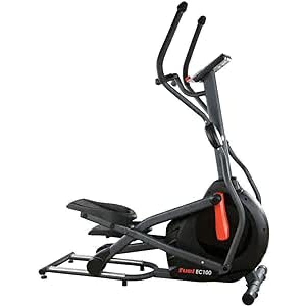 FUEL Fitness EC100 Cross Trainer, kompakts eliptisks trenažieris mājām, 10 kg spararata masa dabiskām, saudzīgām kustībām, soļa garums 40 cm, LCD dators ar 14 programmām un fitnesa testu