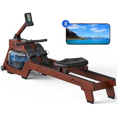 MERACH Water Rowing Machine for Home, Made of High-Quality Solid Wood, Professional Bluetooth Monitor with Tablet Holder, Comfortable Ergonomic Chair, Maximum Load 150 kg