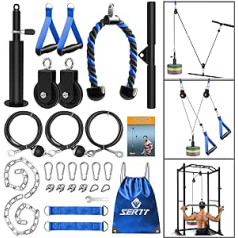 SERTT Weight Rope Fitness Gym, Uzlabots Cable Pull Fitness Lat Pulldown Gym Fitnesa aprīkojums priekš LAT Pull Down, Bicep Curl, Triceps, Arm Training Weight Disc System Papildaprīkojums