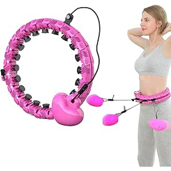 Hula Hoop Fitness Pieaugušajiem Iesācējiem Svērtas Viedās Hula Hoops Never Fall Fitness Svara samazināšana un masāža 24 mezglu noņemama Hula stīpa pieaugušajiem Pusaudžiem Bērniem Iesācējiem