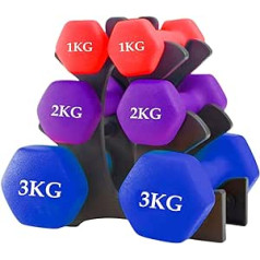 unycos - Dumbbells Set of 2 - Hexagon Dumbbells - Variables in the Weight Range from 1 to 10 kg - Non-Slip - Anti-Roll Design - Comfortable Handle - Washable - Strength Training, Fitness