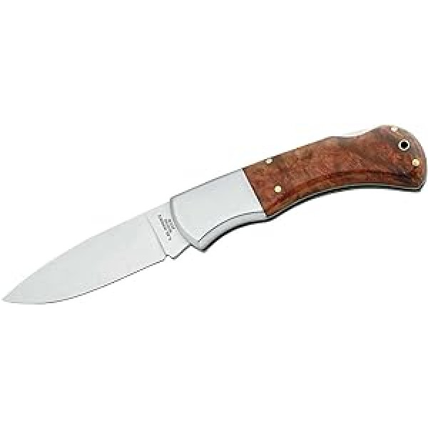 Herbertz Pocket knife, AISI 420, burl wood bowls, stainless steel jaws, wooden box