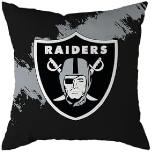 NFL Las Vegas Raiders Futbola spilvens Brush Spilvens Dīvāna Spilvens 50 x 50 cm, daudzkrāsains