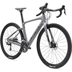 SAVADECK Grants velosipēds šosejas velosipēds ogleklis, R11 28 collu šosejas velosipēds 40c riepas oglekļa karkasa dakša un sēdekļa statnis ar Shimano Sora R3000 18 ātrumiem, disku bremzes oglekļa šosejas velosipēds vīrieši sievietes zēni