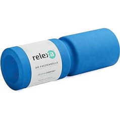 relexa Comfort Foam Roller, Masāžas veltnis ar riņķveida rievu mugurkaulam, Visa ķermeņa pašmasāža sasprindzinājumam, t.sk. Fascia e-grāmata, 38 x 13 cm (L x diametrs) dažādās krāsās