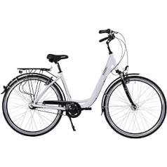 HAWK City Wave Deluxe sieviešu velosipēds I City Bike I viegls sieviešu velosipēds ar 7 ātrumu Shimano rumbas pārnesumiem, loka bremzēm un rumbas dinamo