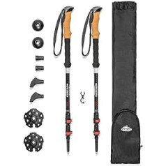 Cascade Mountain Tech Carbon Fibre Trekking Poles with Quick Adjustable Locks - Pack of 2