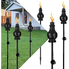 6 Pack Outdoor Garden Torch 60 Inch Tall Flame Torch Lighting for Backyard Outdoor Patio Pack of 5