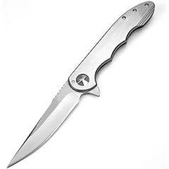 LIUS GROUP Premium Pocket Knife Folding Knife Sharp Folding EDC Knife Small Outdoor Knife Survival Camping Knife Hunting Knife Portable Counterknife D2 Steel Knife Silver One-Handed Knife